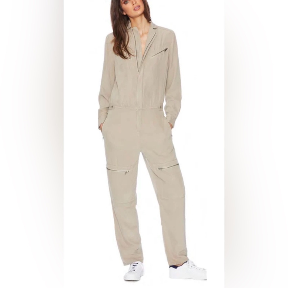 Etienne Marcel Tan Lyocell Aviator Jumpsuit - Picture 4 of 5